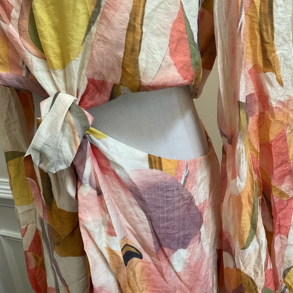 Petal And Pup Laquin Long Sleeve Maxi Dress Pink Multicolor Size XL - Picture 2 of 8